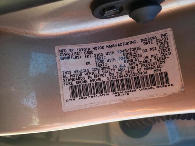Photo 10 from auction – 2001 TOYOTA SEQUOIA with VIN 5TDZT34A21S032434