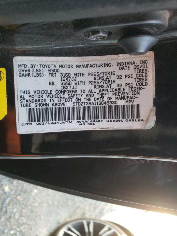Photo 10 from auction – 2001 TOYOTA SEQUOIA LI with VIN 5TDZT38A11S048330