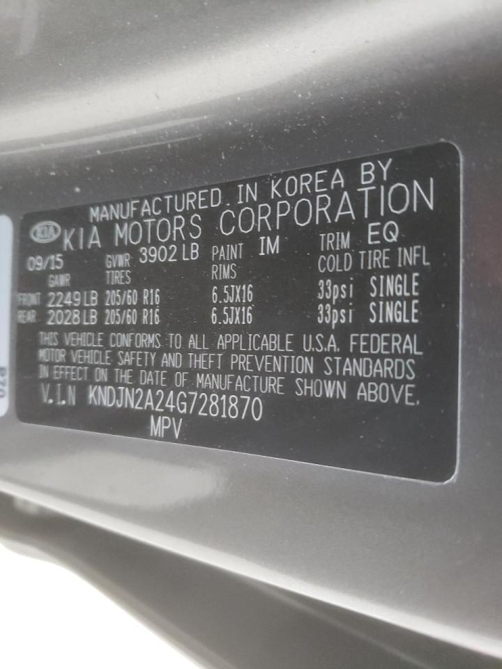 Photo 10 from auction – 2016 KIA SOUL with VIN KNDJN2A24G7281870