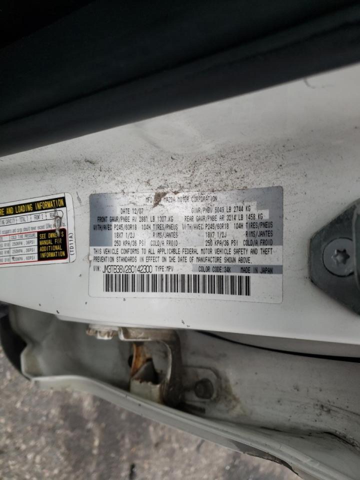 Photo 10 from auction – 2008 MAZDA CX-9 with VIN JM3TB38V280142300