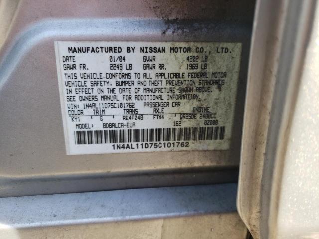 Photo 10 from auction – 2005 NISSAN ALTIMA S with VIN 1N4AL11D75C101762