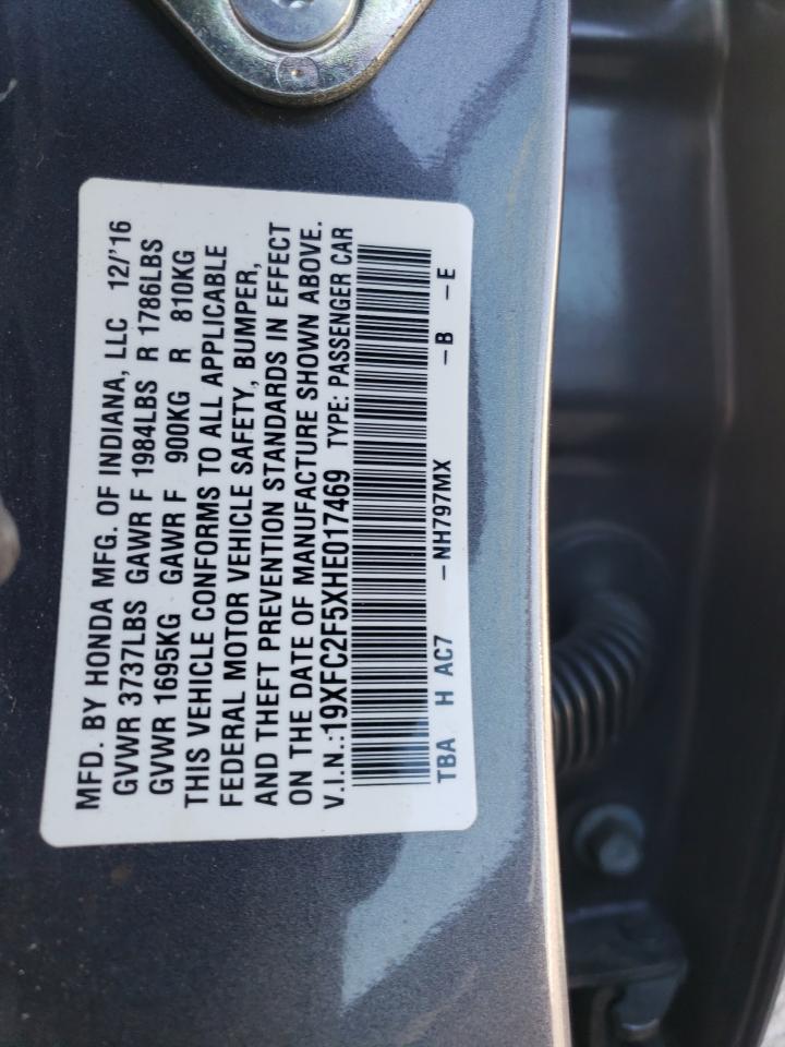 Photo 10 from auction – 2017 HONDA CIVIC LX with VIN 19XFC2F5XHE017469
