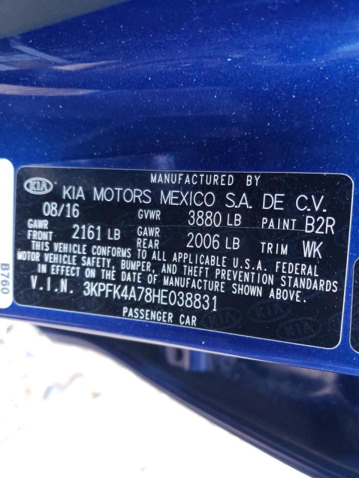 Photo 10 from auction – 2017 KIA FORTE LX with VIN 3KPFK4A78HE038831
