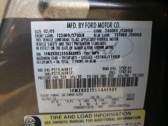 Photo 10 from auction – 2005 FORD FREESTYLE with VIN 1FMZK02155GA45985