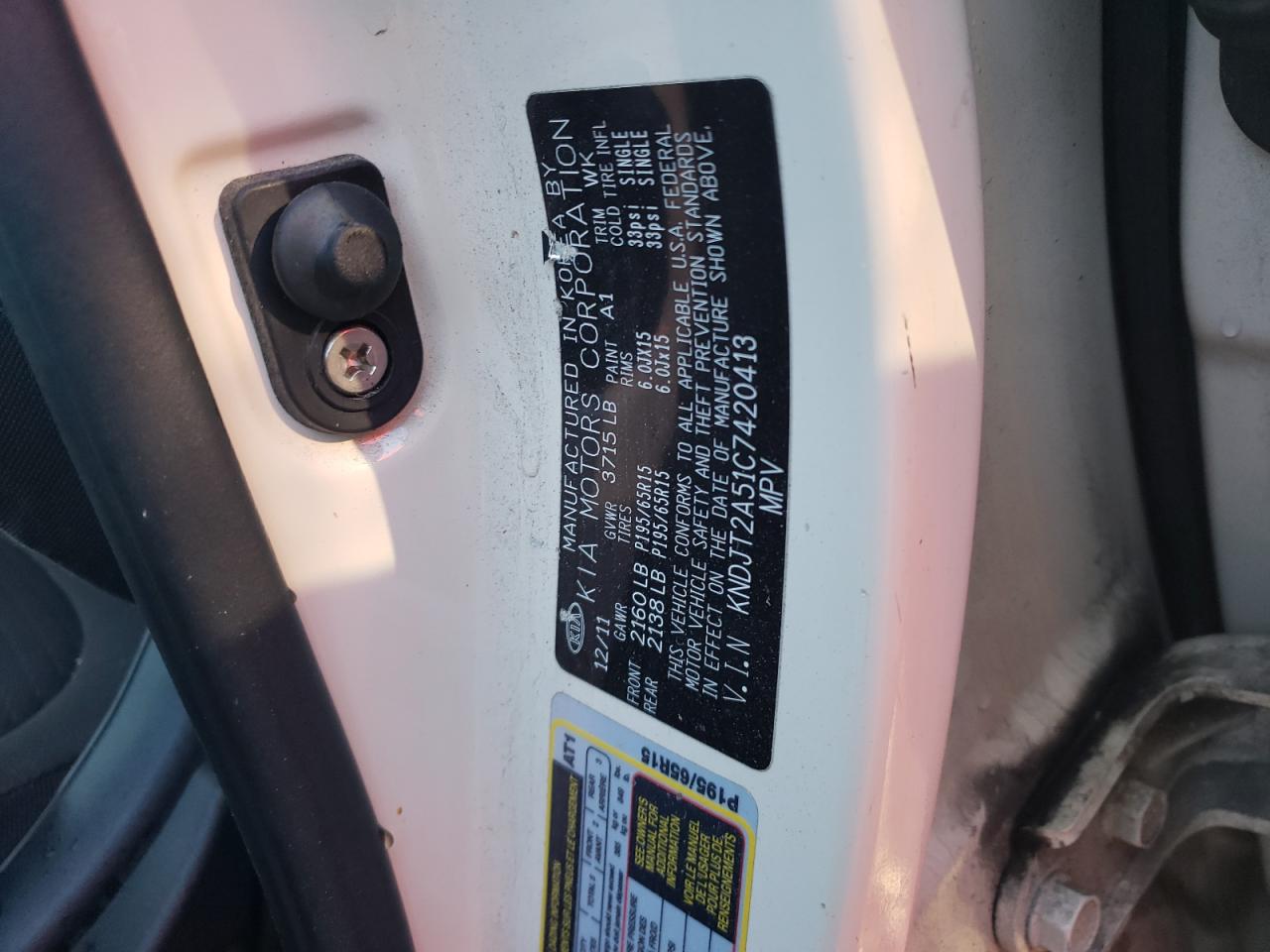 Photo 10 from auction – 2012 KIA SOUL with VIN KNDJT2A51C7420413