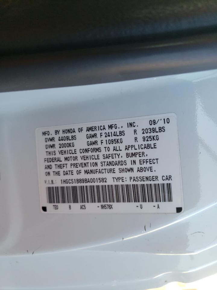 Photo 10 from auction – 2011 HONDA ACCORD EXL with VIN 1HGCS1B89BA001582