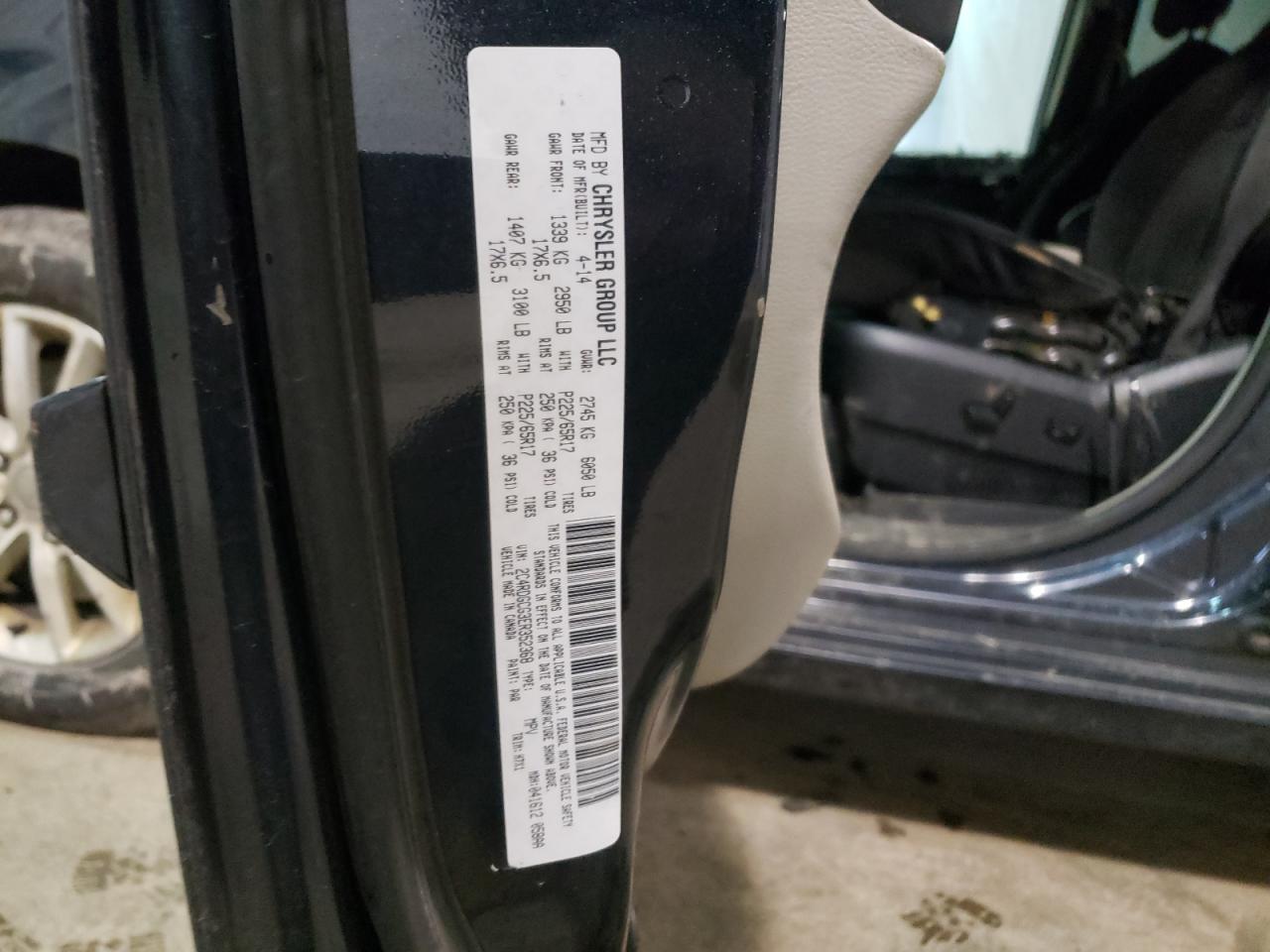 Photo 10 from auction – 2014 DODGE GRAND CARA with VIN 2C4RDGCG3ER352368
