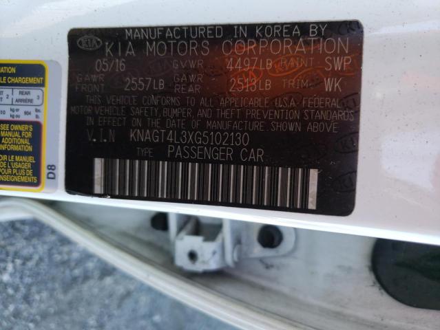 Photo 10 from auction – 2016 KIA OPTIMA LX with VIN KNAGT4L3XG5102130