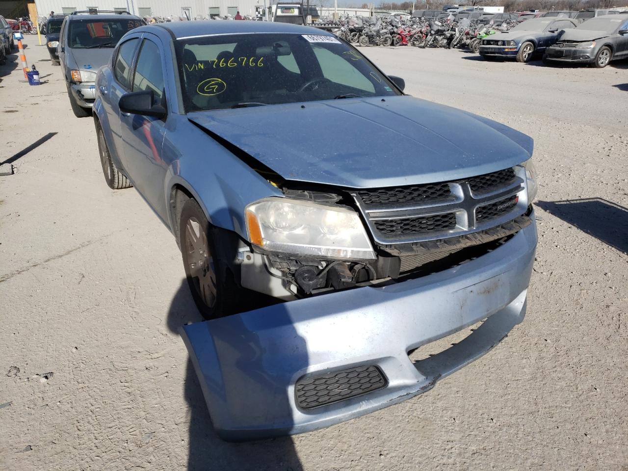 DODGE AVENGER SE 2013 with VIN 1C3CDZAG8DN766766 - Photo from auction
