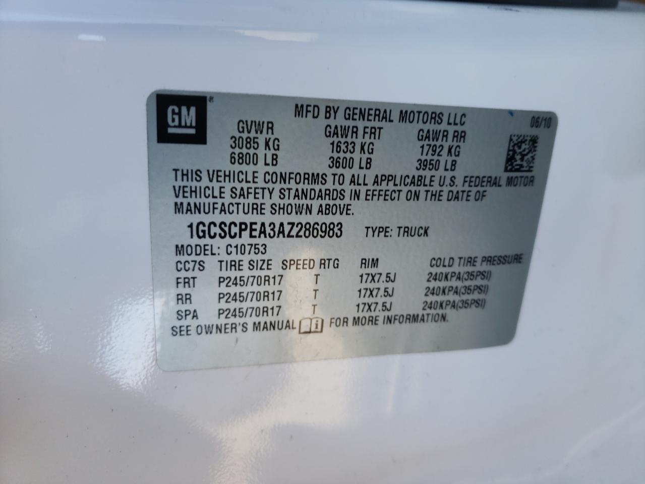 Photo 10 from auction – 2010 CHEVROLET SILVERADO with VIN 1GCSCPEA3AZ286983