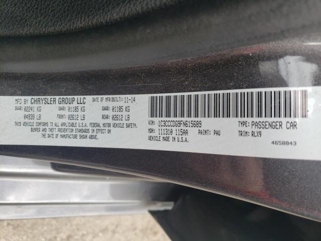 Photo 10 from auction – 2015 CHRYSLER 200 S with VIN 1C3CCCDG9FN615689