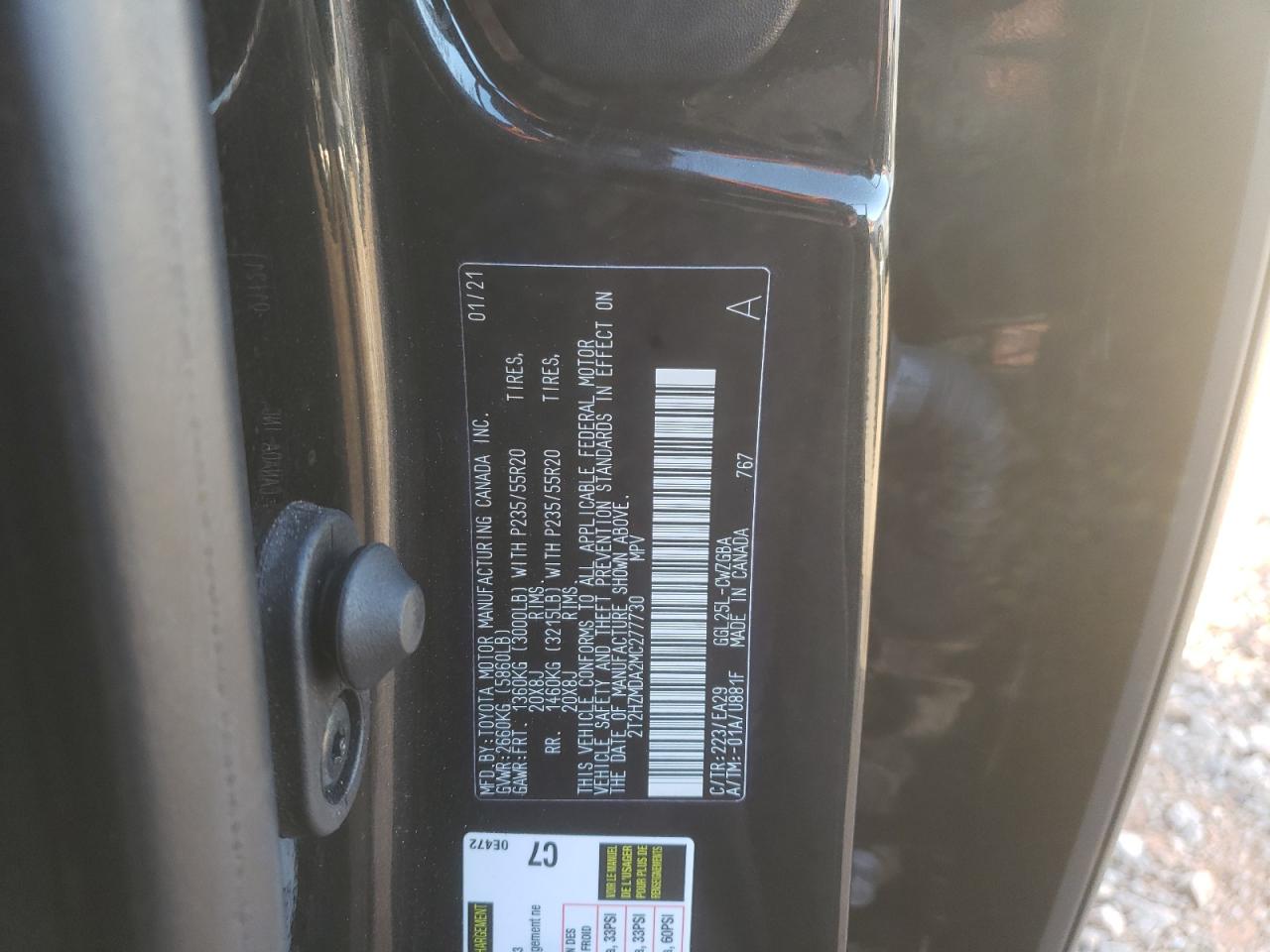 Photo 10 from auction – 2021 LEXUS RX 350 with VIN 2T2HZMDA2MC277730