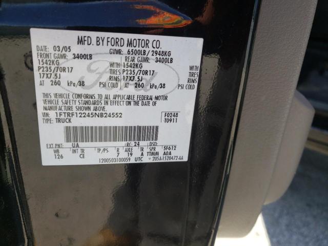 Photo 10 from auction – 2005 FORD F150 with VIN 1FTRF12245NB24552