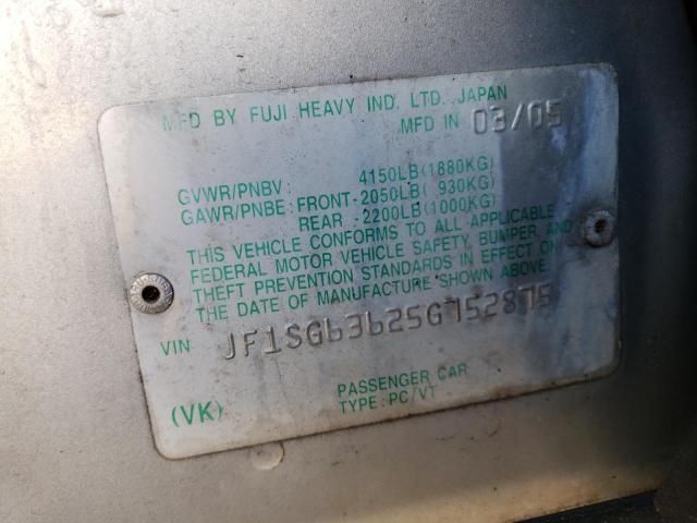 Photo 10 from auction – 2004 SUBARU FORESTER with VIN JF1SG63625G752875