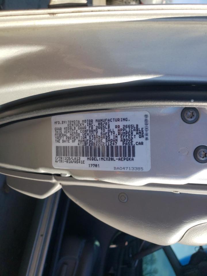 Photo 10 from auction – 2002 TOYOTA AVALON XL with VIN 4T1BF28B22U211247