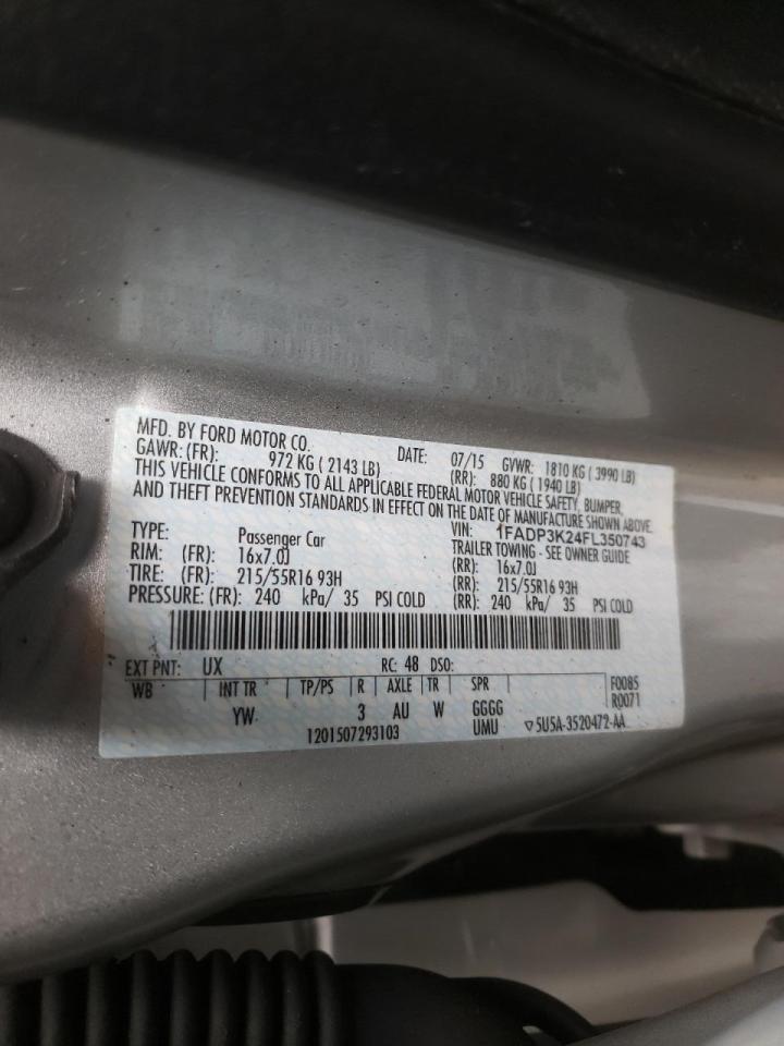 Photo 10 from auction – 2015 FORD FOCUS SE with VIN 1FADP3K24FL350743