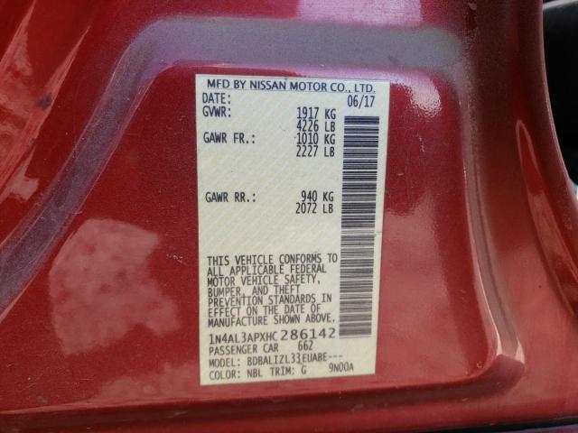 Photo 10 from auction – 2017 NISSAN ALTIMA 2.5 with VIN 1N4AL3APXHC286142