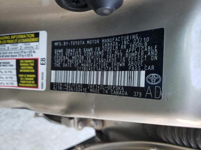 Photo 10 from auction – 2010 TOYOTA COROLLA BA with VIN 2T1BU4EE1AC378246