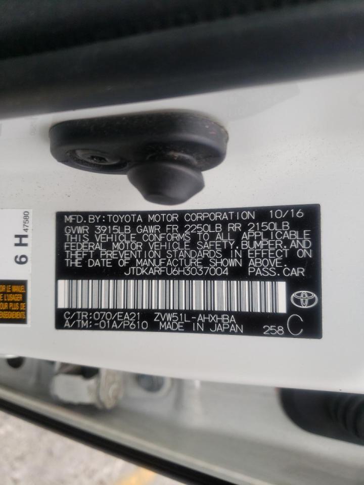 Photo 10 from auction – 2017 TOYOTA PRIUS with VIN JTDKARFU6H3037004