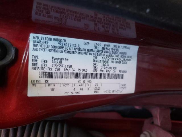 Photo 10 from auction – 2016 FORD FOCUS SE with VIN 1FADP3F2XGL252585