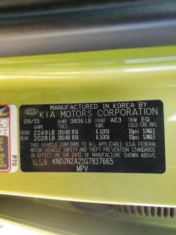Photo 10 from auction – 2016 KIA SOUL with VIN KNDJN2A21G7837665