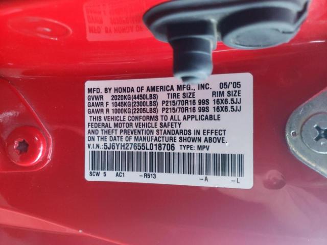 Photo 10 from auction – 2005 HONDA ELEMENT EX with VIN 5J6YH27655L018706