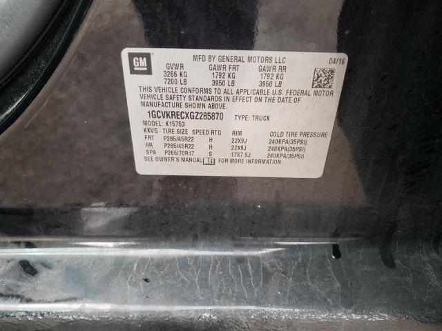 Photo 10 from auction – 2016 CHEVROLET SILVERADO with VIN 1GCVKRECXGZ285870