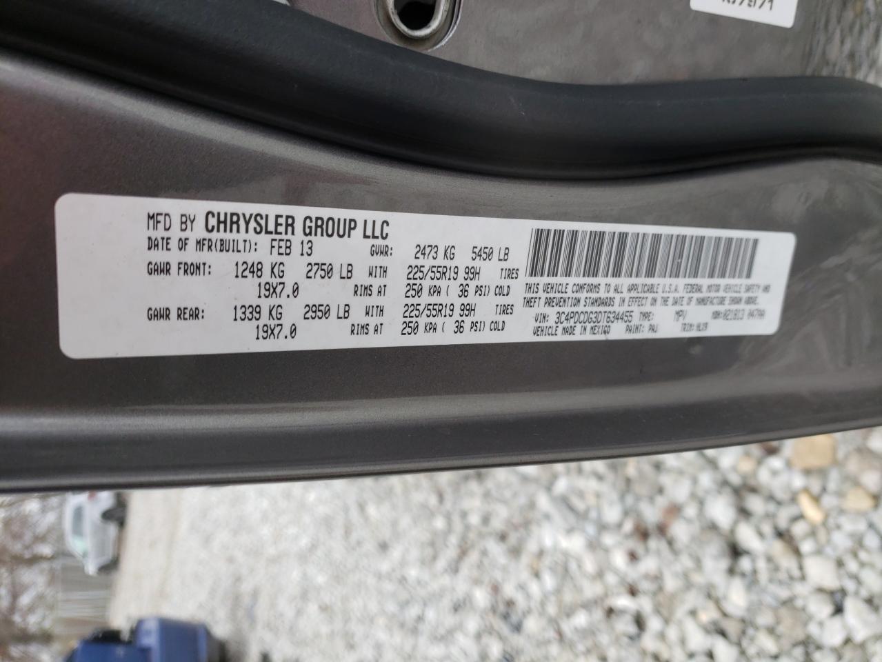 Photo 10 from auction – 2013 DODGE JOURNEY with VIN 3C4PDCDG3DT634455