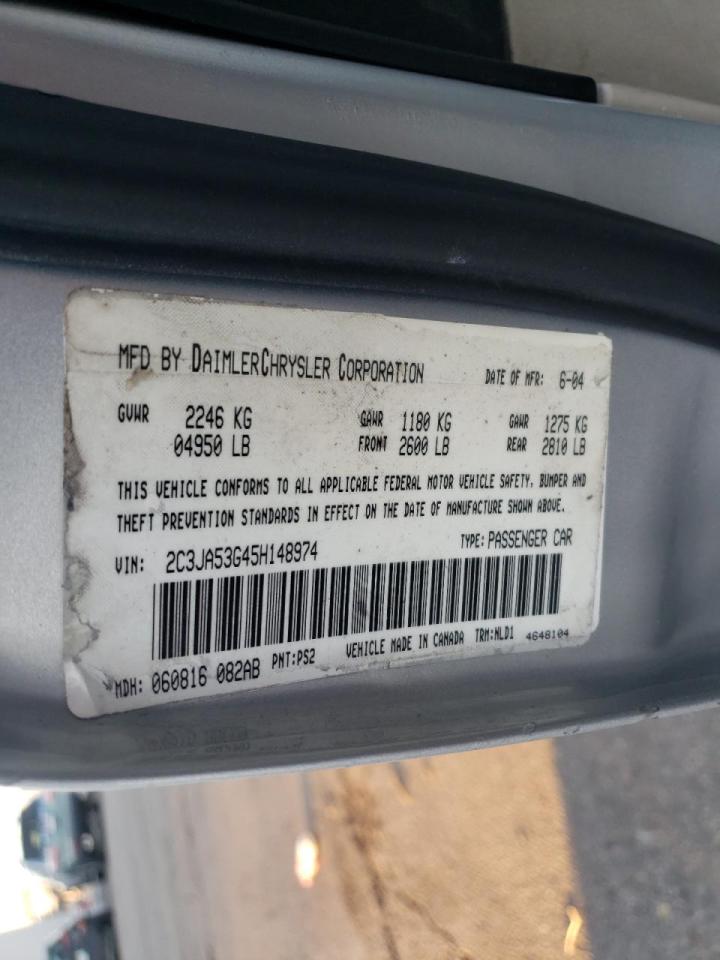 Photo 10 from auction – 2005 CHRYSLER 300 with VIN 2C3JA53G45H148974