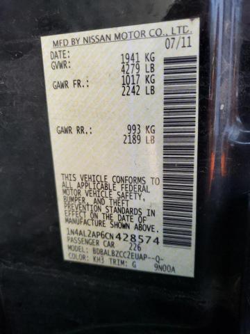 Photo 10 from auction – 2012 NISSAN ALTIMA BAS with VIN 1N4AL2AP6CN428574