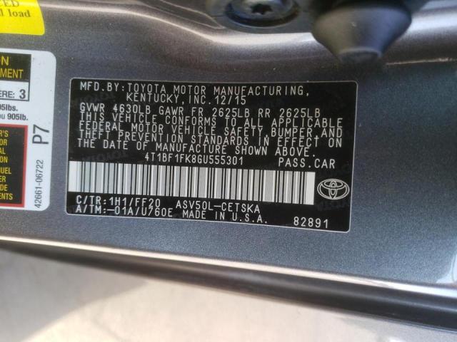 Photo 10 from auction – 2016 TOYOTA CAMRY LE with VIN 4T1BF1FK8GU555301