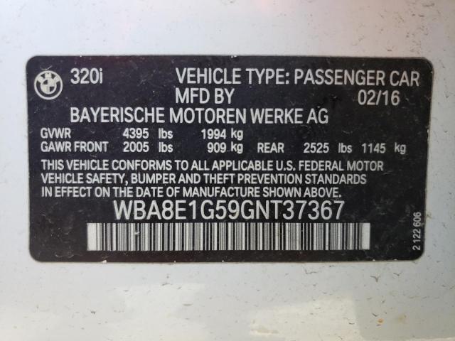 Photo 10 from auction – 2016 BMW 320 I with VIN WBA8E1G59GNT37367