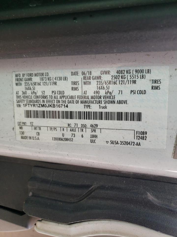 Photo 10 from auction – 2018 FORD TRANSIT T- with VIN 1FTYR1ZM0JKB16714