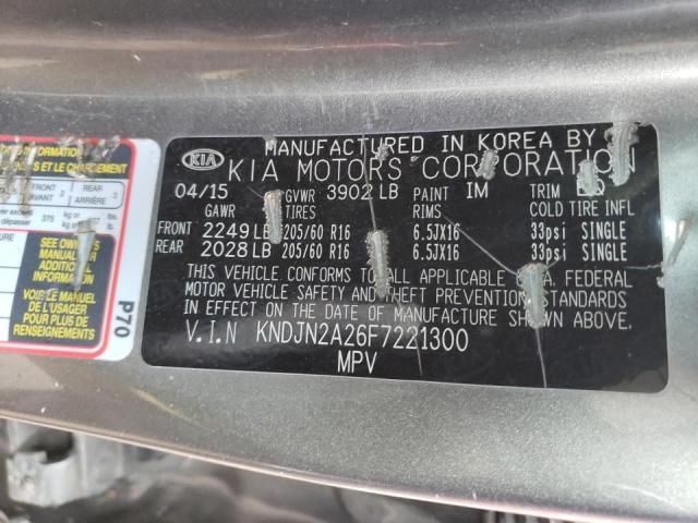 Photo 10 from auction – 2015 KIA SOUL with VIN KNDJN2A26F7221300