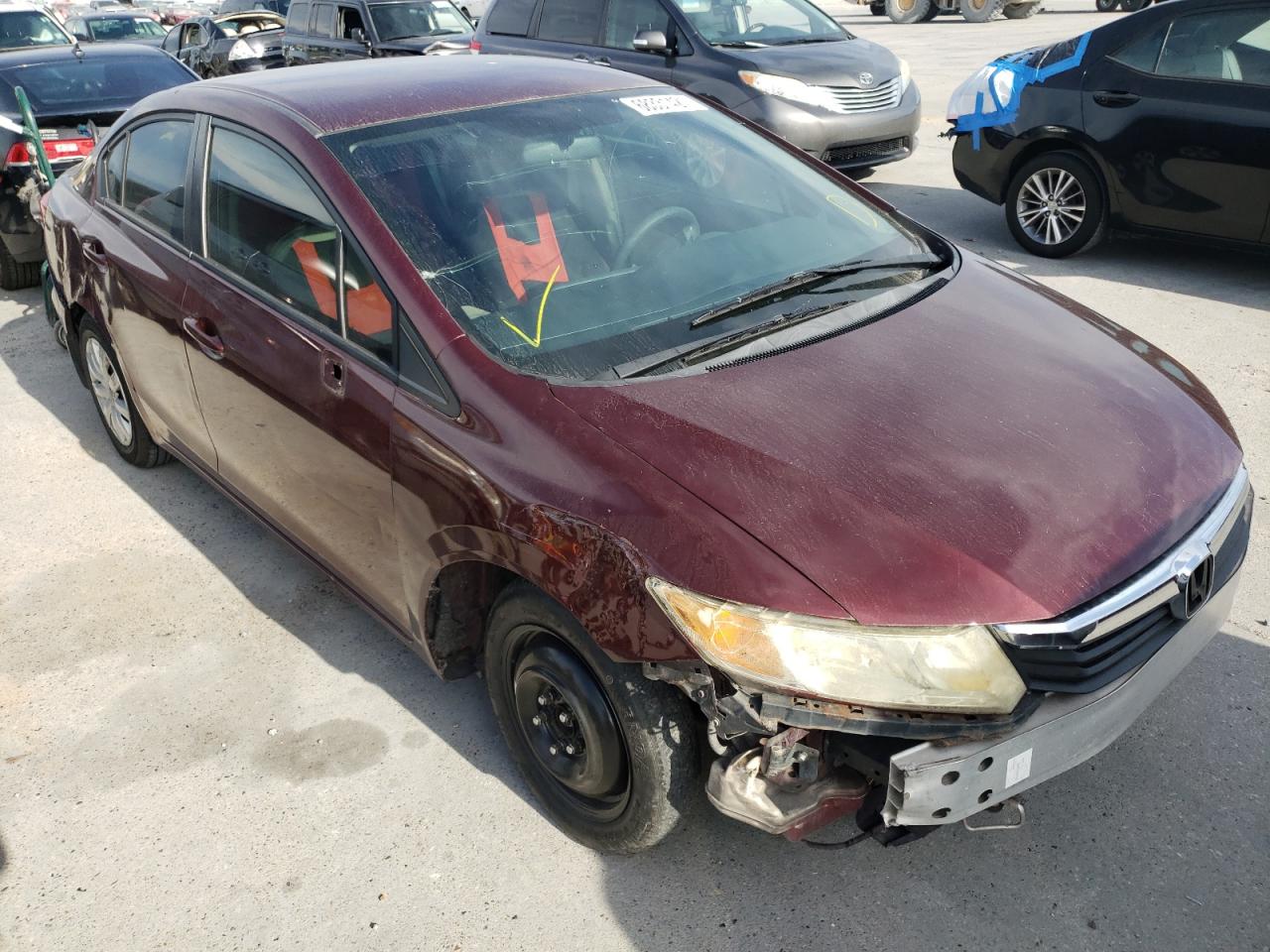 HONDA CIVIC LX 2012 with VIN 2HGFB2F57CH586765 - Photo from auction