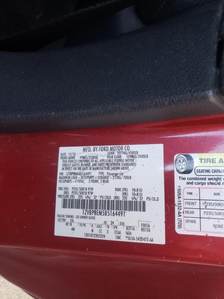 Photo 10 from auction – 2011 FORD MUSTANG with VIN 1ZVBP8EM5B5164491