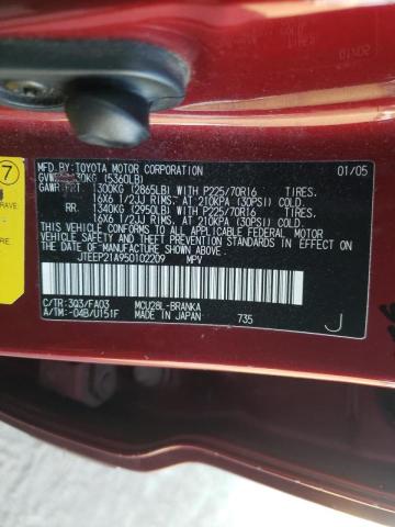 Photo 10 from auction – 2005 TOYOTA HIGHLANDER with VIN JTEEP21A950102209