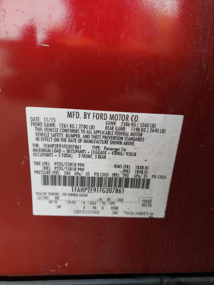 Photo 10 from auction – 2015 FORD TAURUS SEL with VIN 1FAHP2E91FG207861