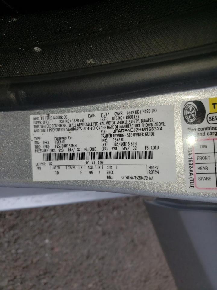 Foto 10 de la subasta – 2017 FORD FIESTA SE con VIN 3FADP4EJ2HM168324