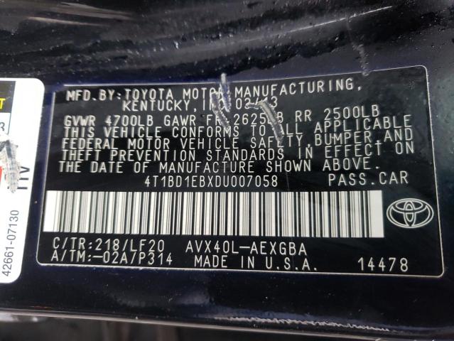 Photo 10 from auction – 2013 TOYOTA AVALON HYB with VIN 4T1BD1EBXDU007058