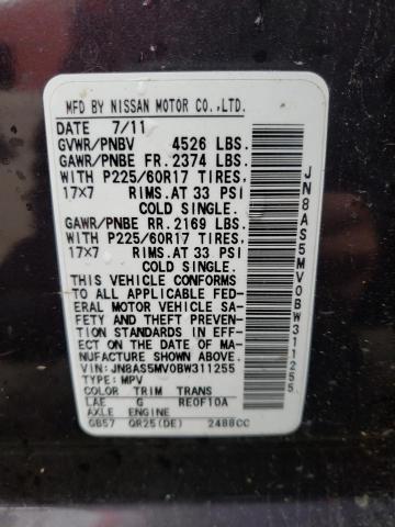 Photo 10 from auction – 2011 NISSAN ROGUE S with VIN JN8AS5MV0BW311255