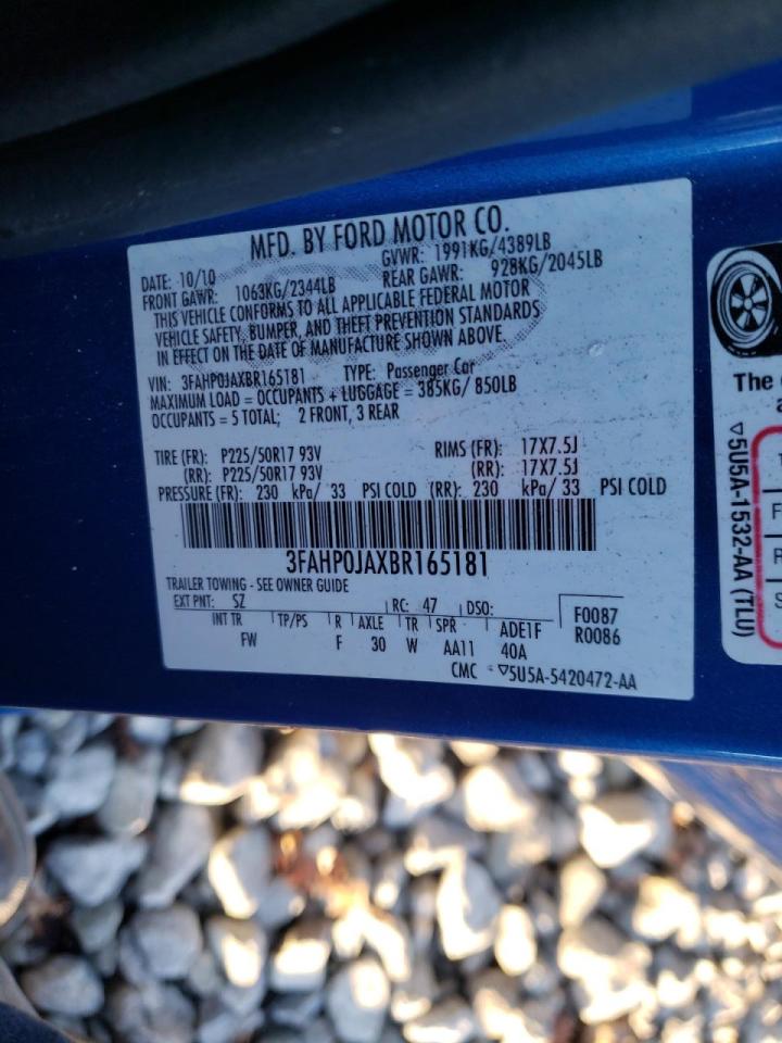 Photo 10 from auction – 2011 FORD FUSION SEL with VIN 3FAHP0JAXBR165181