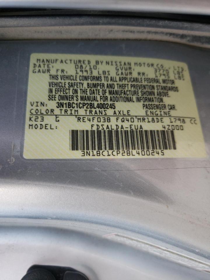 Photo 10 from auction – 2011 NISSAN VERSA S with VIN 3N1BC1CP2BL400245