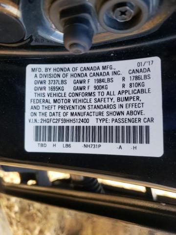 Photo 10 from auction – 2017 HONDA CIVIC LX with VIN 2HGFC2F59HH512400