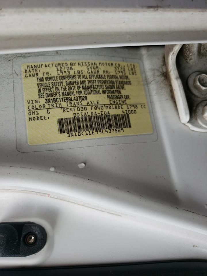 Photo 10 from auction – 2009 NISSAN VERSA S with VIN 3N1BC11E99L437529