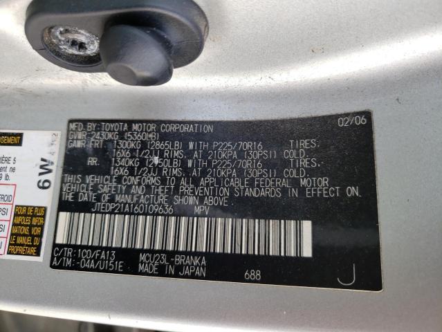 Photo 10 from auction – 2006 TOYOTA HIGHLANDER with VIN JTEDP21A160109636