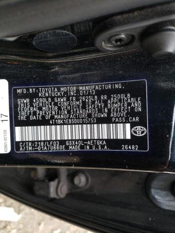Photo 10 from auction – 2013 TOYOTA AVALON BAS with VIN 4T1BK1EB5DU015753