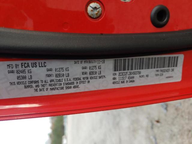 Photo 10 from auction – 2019 DODGE CHALLENGER with VIN 2C3CDZFJ3KH563780