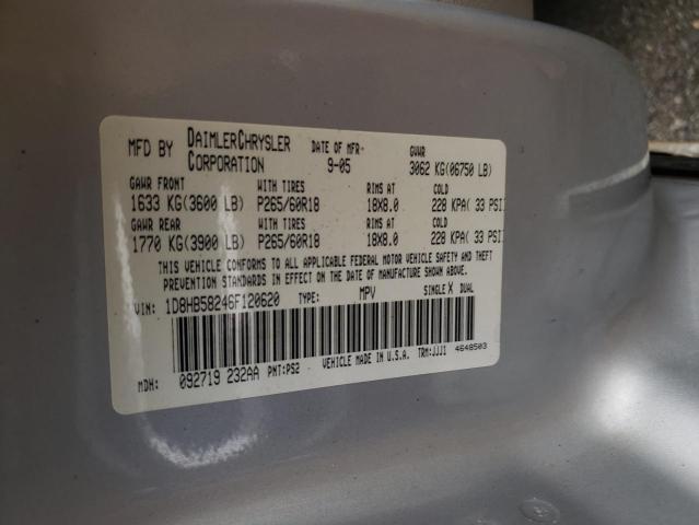 Photo 10 from auction – 2006 DODGE DURANGO LI with VIN 1D8HB58246F120620