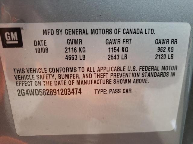 Photo 10 from auction – 2009 BUICK LACROSSE with VIN 2G4WD582891203474